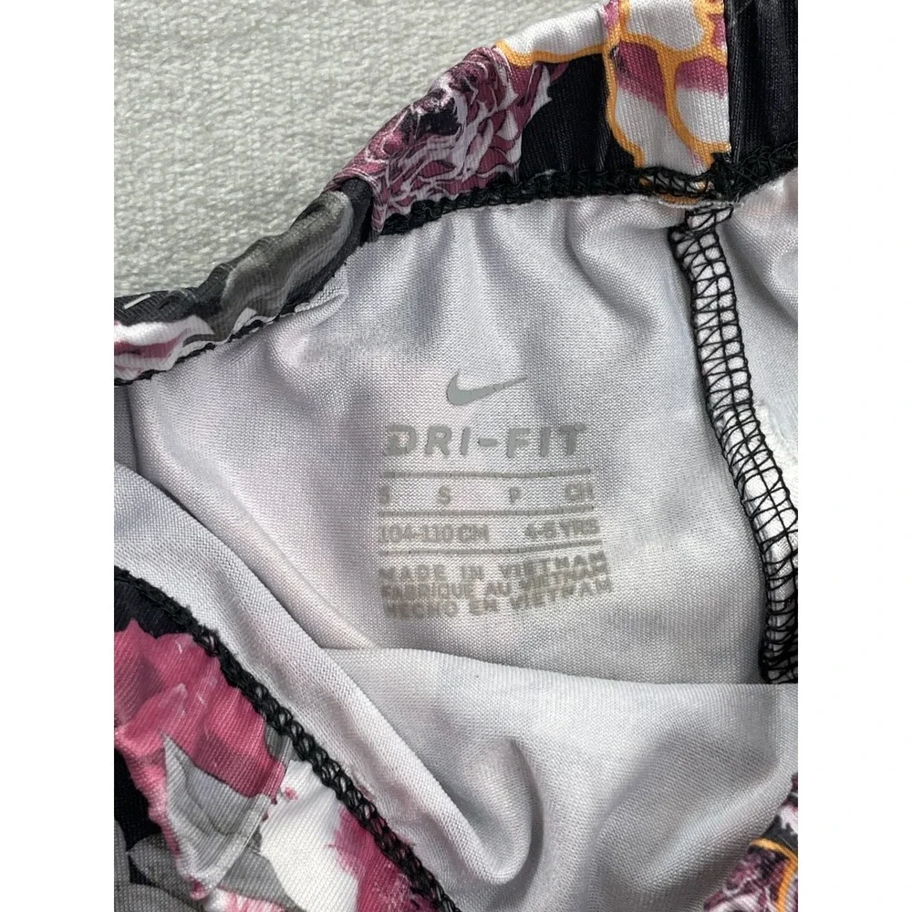 Nike Dri-FIT Leggings Girls Size 4–5 (104–110 cm) Black Pink Floral Print